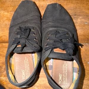 TOMS Plaid-Lined Black Slip-On Women’s Shoes